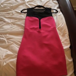 Hot pink mesh dress